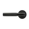 Matt Black Brompton Lever on Rose Set (Beehive) - Unsprung