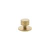 Millhouse Brass Chrysler Diamond Round Cabinet Knob Handle on Backplate - Satin Brass