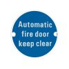 Zoo Hardware Automatic Fire Door Keep Clear - 76mm dia - White