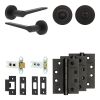 Complete Gio Door Handle Pack - Heavy Duty Tubular Bathroom (Standard Thumb Turn) - Matt Black - 64mm / 4-inch Hinges - JE-E30A3-MB