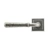 Pewter Hammered Newbury Lever on Rose Set (Square)