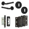 Complete Midtown Door Handle Pack - Sashlock - Matt Black - 65mm / 3-inch Hinges - JE-G7B8-MB