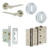 Complete Gio Door Handle Pack - Sashlock - Satin Nickel - 76mm / 3-inch Hinges - JE-E8B8-SN