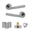 Senza Pari Rosarno Door Handle Pack (Latch Set - 3" CE Latch, 3" Fire Rated Hinges x3) - Polished Chrome