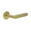 CR-101 Satin Brass Fixed Dead Round Rose Door Handle - By Frelan Hardware - CR-101A3SB