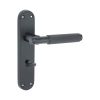 Connaught Knurled Lever on Backplate Bathroom Matt Black