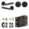 Complete Venice Door Handle Pack - Heavy Duty Tubular Bathroom (Standard Thumb Turn) - Matt Black - 76mm / 3-inch Hinges - JE-F31B3-MB