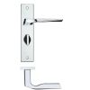 Zoo Hardware Lyra lever on bathroom backplate - Polished Chrome