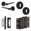 Complete Gio Door Handle Pack - Sashlock - Matt Black - 65mm / 3-inch Hinges - JE-E7B8-MB