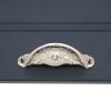Floral Cup Pull Polished Nickel