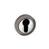 STATUS Euro Escutcheons on Round Rose - Black Nickel/Polished Chrome (Pair)