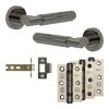 Complete Bloom Door Handle Pack - Internal Doors - Black Nickel - 76mm / 3-inch Hinges - JE-B3B-BN