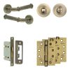 Complete Classic Door Handle Pack - Bathroom - Antique Brass - By Frelan Hardware - JE-A5A3-AB