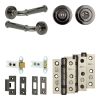 Complete Classic Door Handle Pack - Heavy Duty Tubular Bathroom (Standard Thumb Turn) - Black Nickel - 64mm / 3-inch Hinges - JE-A30B3-BN