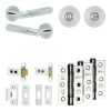 Complete Bloom Door Handle Pack - Heavy Duty Tubular Bathroom (Standard Thumb Turn) - Polished Chrome - 64mm / 3-inch Hinges - JE-B30B3-PC