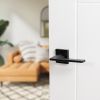 Oro & Oro Sienna Lever Door Handle on Square Rose - Matt Black (Pair)