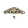 Floral Cup Pull Antique Brass