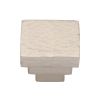 Heritage Brass Cabinet Knob Square Stepped Hammered Design 32mm Satin Nickel finish