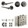 Complete Gio Door Handle Pack - Heavy Duty Tubular Bathroom (Standard Thumb Turn) - Black Nickel - 102mm / 4-inch Hinges - JE-E32A3-BN