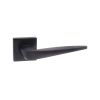 Forme Foglia Lever Door Handle on Minimal Square Rose - Matt Black (Pair)
