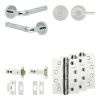 Complete Midtown Door Handle Pack - Heavy Duty Tubular Bathroom (Plain Thumb Turn) - Polished Chrome - 102mm / 4-inch Hinges - JE-G32A2-PC