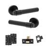 Senza Pari Andretta Door Handle Pack (Latch Set - 2.5" CE Latch, 4" Slim Knuckle Hinges x2) - Matt Black