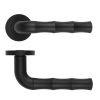 Zoo Hardware Vasco Lever On Round Rose - Oscuro Matt Black