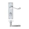 Zoo Hardware Project Victorian scroll lever on bathroom backplate -150mm x 40mm - Satin Chrome