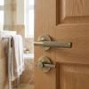 Complete Bari Door Handle Pack - Bathroom Lock (Knurled Thumb Turn) - Antique Brass - 65mm / 3-inch Hinges - JE-D5B1-AB