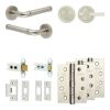 Complete Midtown Door Handle Pack - Heavy Duty Tubular Bathroom (Plain Thumb Turn) - Satin Nickel - 64mm / 4-inch Hinges - JE-G30A2-SN