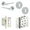 Complete Gio Door Handle Pack - Sashlock - Polished Chrome - 76mm / 4-inch Hinges - JE-E8A8-PC