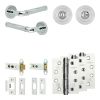 Complete Midtown Door Handle Pack - Heavy Duty Tubular Bathroom (Standard Thumb Turn) - Polished Chrome - 76mm / 4-inch Hinges - JE-G31A3-PC