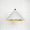 Hammered Brass Hockley Pendant in Flock