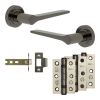 Complete Gio Door Handle Pack - Internal Doors - Black Nickel - 76mm / 3-inch Hinges - JE-E3B-BN