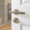 Complete Venice Door Handle Pack - Heavy Duty Tubular Bathroom (Plain Thumb Turn) - Antique Brass - 64mm / 4-inch Hinges - JE-F30A2-AB