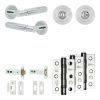 Complete Bloom Door Handle Pack - Heavy Duty Tubular Bathroom (Standard Thumb Turn) - Polished Chrome - 102mm / 3-inch Hinges - JE-B32B3-PC