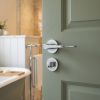 Complete Gio Door Handle Pack - Bathroom Lock (Standard Thumb Turn) - Polished Chrome - 76mm / 3-inch Hinges - JE-E6B3-PC