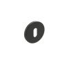Millhouse Brass Key Escutcheons on 5mm Slimline Round Rose - Matt Black (Pair)