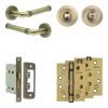 Complete Midtown Door Handle Pack - Bathroom - Antique Brass - By Frelan Hardware - JE-G5A3-AB