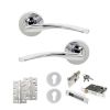 STATUS Arizona Door Handle Pack (Euro Lock Set - 2.5" CE Sashlock, 4" Slim Knuckle Hinges x2) - Polished Chrome