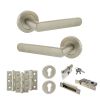 STATUS Carolina Door Handle Pack (Euro Lock Set - 2.5" CE Sashlock, 3" Fire Rated Hinges x3) - Satin Nickel