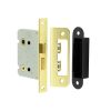 Jedo Kontrax Bathroom locks with Square Forend & Radiused Strike Plate 76mm Electro Brassed - By Frelan Hardware - JL460EB