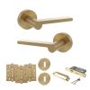 Senza Pari Darrio Door Handle Pack (3 Lever Lock Set - 2.5" CE Sashlock, 4" Fire Rated Hinges x3) - Satin Brass