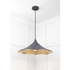 Smooth Brass Flora Pendant in Slate