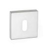 Forme Key Escutcheons on Minimal Square Rose - Satin Chrome (Pair)