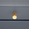 Knurled Cylinder Cupboard Pull Satin Brass