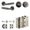 Complete Bloom Door Handle Pack - Heavy Duty Tubular Bathroom (Standard Thumb Turn) - Black Nickel - 102mm / 3-inch Hinges - JE-B32B3-BN