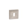 Forme Key Escutcheons on Minimal Square Rose - Satin Nickel (Pair)