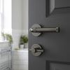 Complete Midtown Door Handle Pack - Heavy Duty Tubular Bathroom (Knurled Thumb Turn) - Black Nickel - 102mm / 3-inch Hinges - JE-G32B1-BN