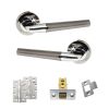 STATUS Tennessee Door Handle Pack (Latch Set - 2.5" CE Latch, 4" Slim Knuckle Hinges x2) - Black Nickel/Polished Chrome